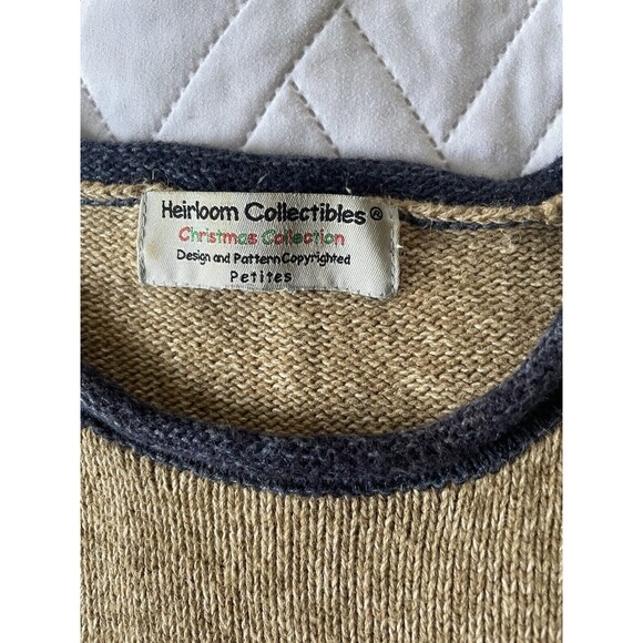 Ugly Christmas Sweater Heirloom Petite PM Tan Bear Snowman - Picture 7 of 7